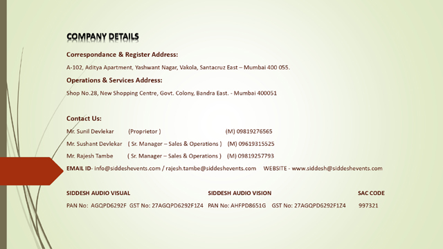 Siddhesh Events