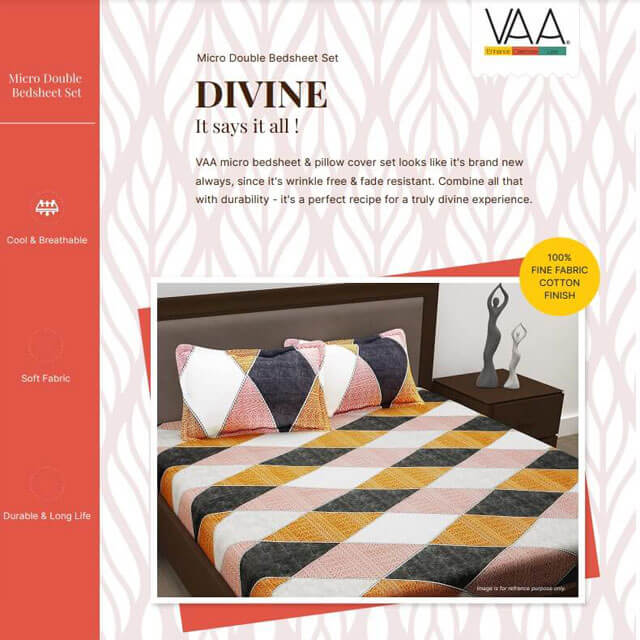 Double Bedsheet and 2 Pillow cover